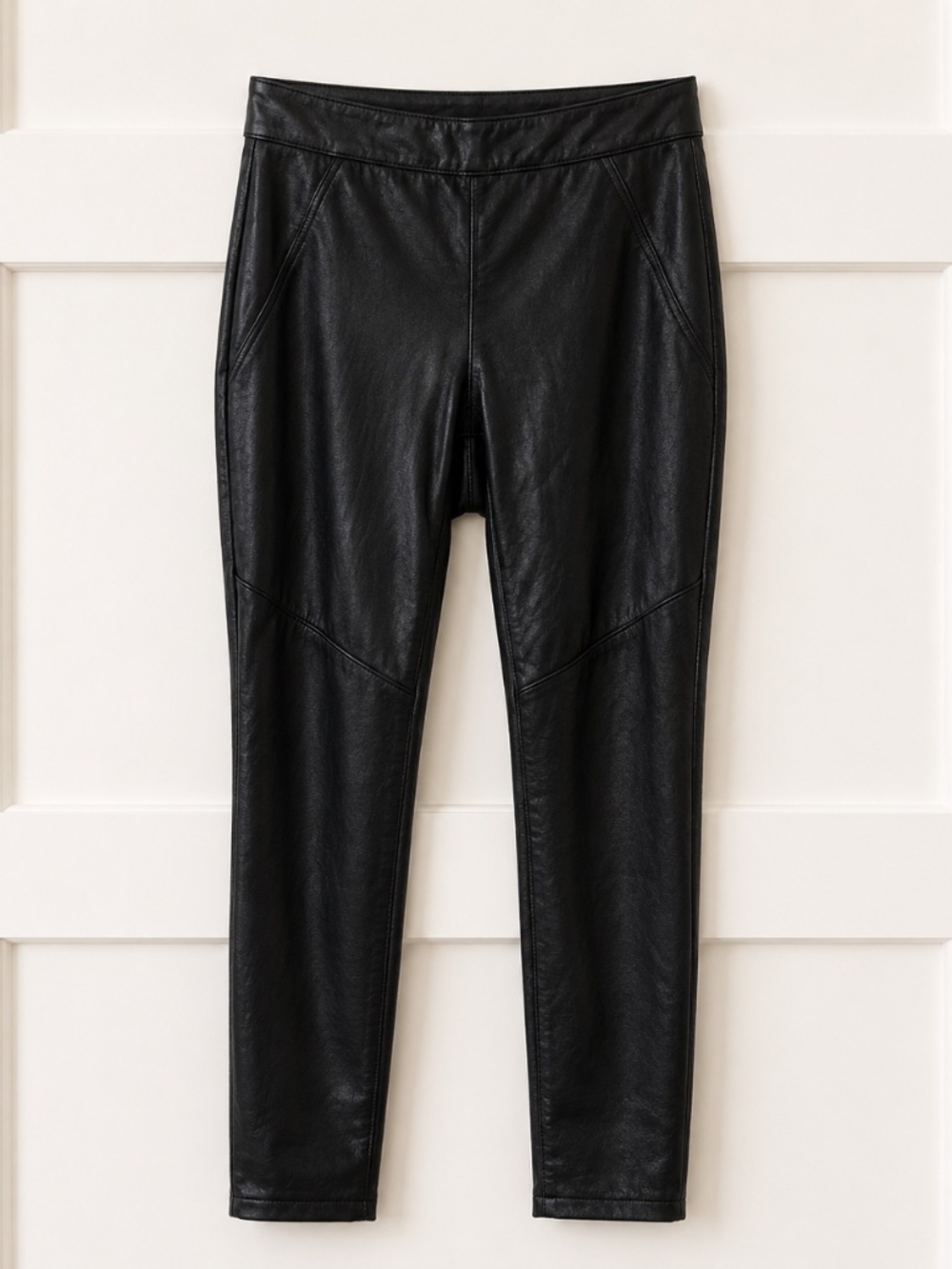 Free People Never Let Go Leggings Faux Leather Stretch High Rise Black Size 6